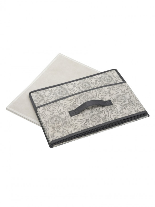 Короб для хранения Короб стеллажный Grey Flower 58х40х18