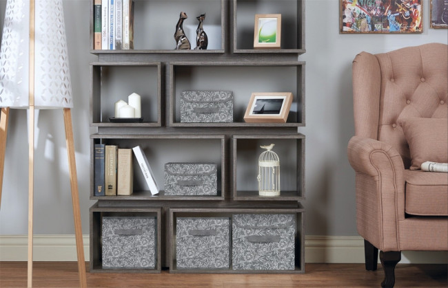 Короб для хранения Короб стеллажный Grey Flower 58х40х18