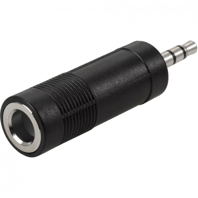 Переходник аудио 3.5мм M (штекер) --> 6.35мм F (гнездо) Telecom <TA1955> Переходник Telecom Jack 3.5 mm M/jack 6.35 mm F (TA1955) — для бизнеса и офиса