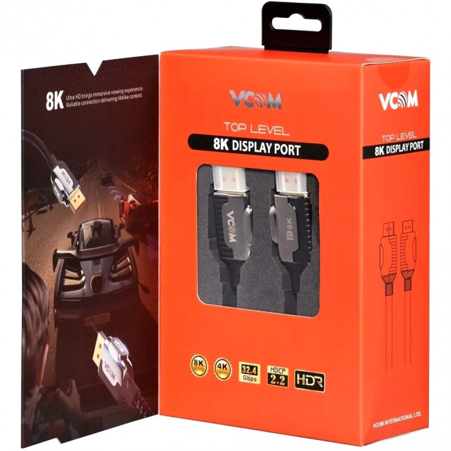 Кабель соединительный DISPLAY PORT v1.4, 8K@60Hz, 0.5m VCOM <CG634-0.5M> VCOM CG634-0.5M