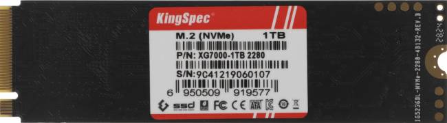 Накопитель SSD SHENZHEN KINGSPEC ELECTRONICS TECHNOLOGY CO LTD XG7000-1TB — для бизнеса и офиса