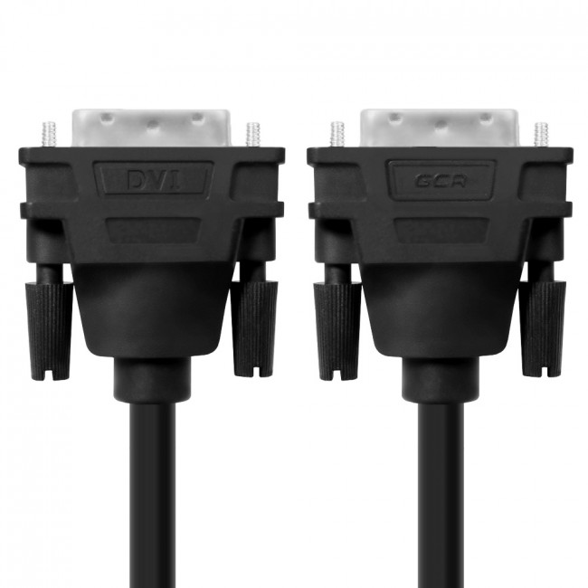 Greenconnect Кабель DVI-D 5.0m, черный, OD 8.5mm, 28/28 AWG, DVI/DVI, 25M/25M, GCR-DM2DMC-5.0m, двойной экран Greenconnect DVI-D (m) - DVI-D (m) 5м