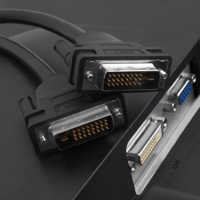 Greenconnect Кабель DVI-D 5.0m, черный, OD 8.5mm, 28/28 AWG, DVI/DVI, 25M/25M, GCR-DM2DMC-5.0m, двойной экран Greenconnect DVI-D (m) - DVI-D (m) 5м