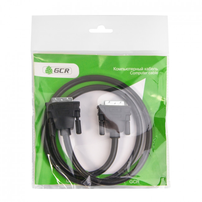 Greenconnect Кабель DVI-D 5.0m, черный, OD 8.5mm, 28/28 AWG, DVI/DVI, 25M/25M, GCR-DM2DMC-5.0m, двойной экран Greenconnect DVI-D (m) - DVI-D (m) 5м