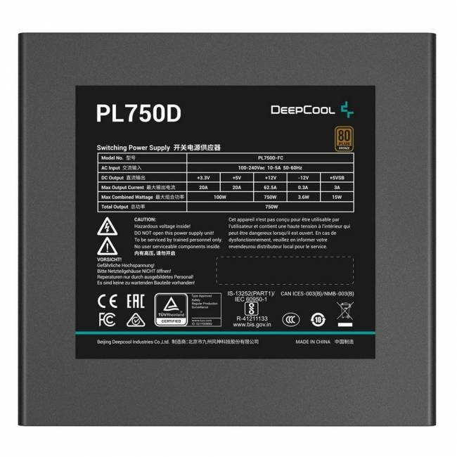 Блок питания ПК Deepcool R-PL750D-FC0B-WDEU-V2 — для бизнеса и офиса