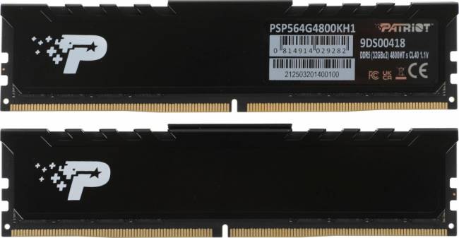 Память DDR5 2x32GB 4800MHz Patriot PSP564G4800KH1 — для бизнеса и офиса