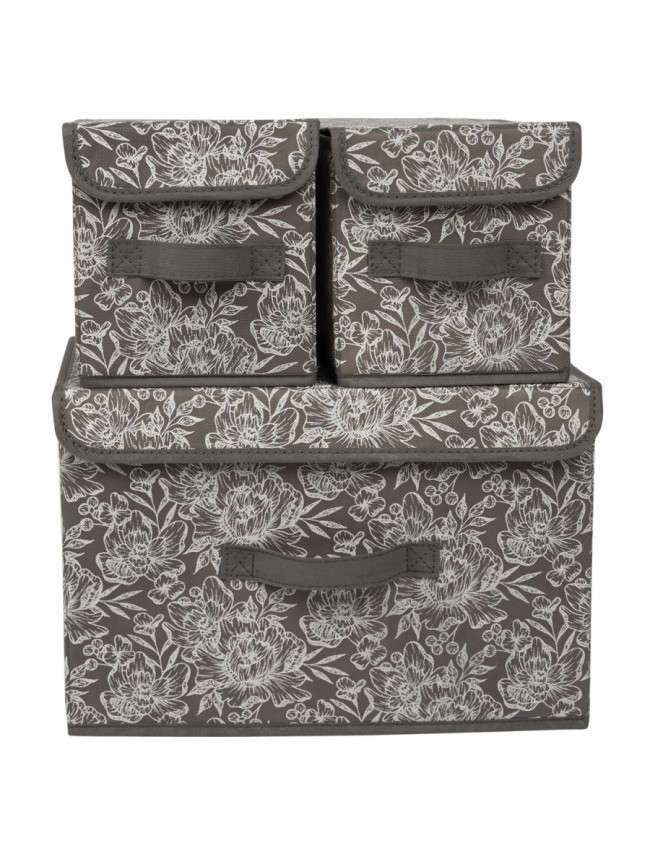 Короб для хранения Набор коробов для хранения Grey Flower (3 шт.)