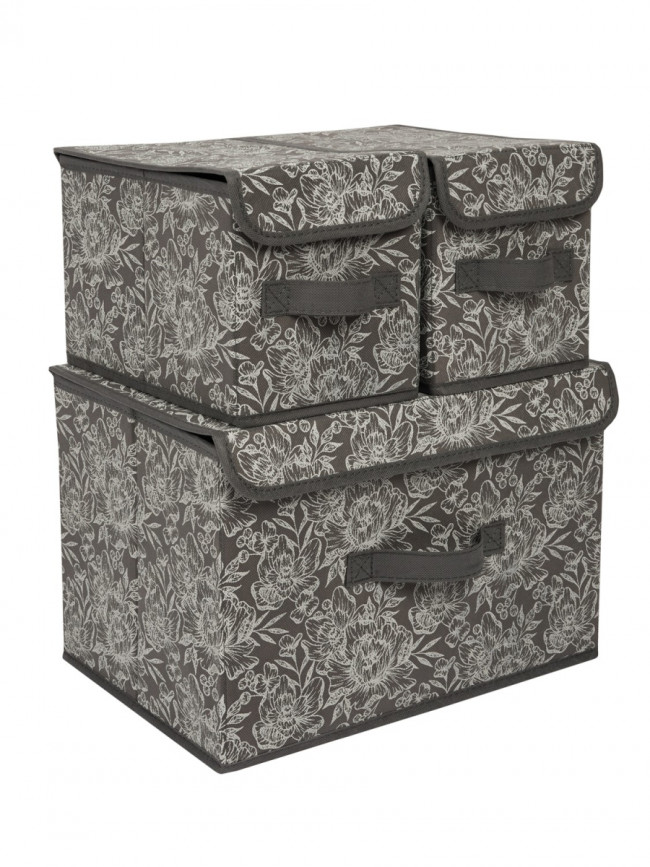 Короб для хранения Набор коробов для хранения Grey Flower (3 шт.)
