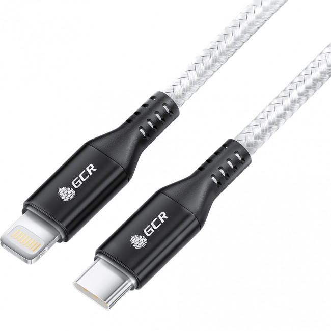 GCR Кабель 1.0m TypeC/Lightning MFI POWER DELIVERY 18 W, быстрая зарядка, белый нейлон, корпус черный, GCR-53188 Кабель Greenconnect 1.0 м (GCR-53188) — для бизнеса и офиса GCR Кабель 1.0m TypeC/Lightning MFI POWER DELIVERY 18 W, быстрая зарядка, белый нейлон, корпус черный, GCR-53188 Кабель Greenconnect 1.0 м (GCR-53188) — для бизнеса и офиса