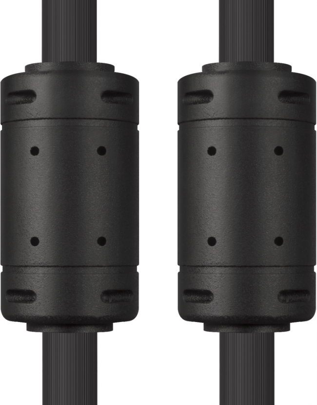 Greenconnect Кабель SVGA 20.0м чёрный, позолоченные контакты, ферритовые кольца, OD8.0mm. 15M / 15M Premium GCR-VM2VM2-20.0m, 28/28 AWG, двойной экран Greenconnect VGA (m) - VGA (m) 20м