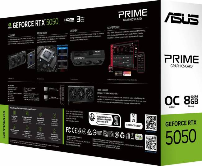 Видеокарта ASUS PRIME-RTX5050-O8G — для бизнеса и офиса Видеокарта ASUS PRIME-RTX5050-O8G — для бизнеса и офиса