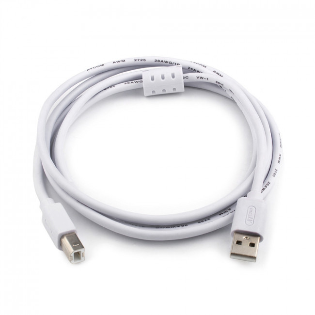 Кабель USB 1.8 м (Am <=> Bm, феррит) ATcom USB 2.0 (am) -  USB 2.0 (bm) 1.8 м — для бизнеса и офиса