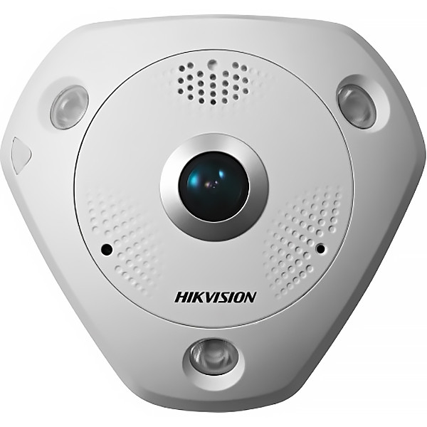 6Мп fisheye IP-камера с ИК-подсветкой до 15м Камера видеонаблюдения IP уличная Hikvision DS-2CD6365G0E-IVS(1.27mm)(B) — для бизнеса и офиса