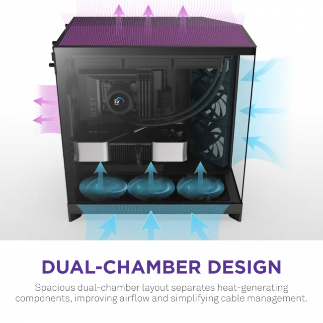 Корпус без блока питания NZXT H9 Flow CM-H92FB-01 — для бизнеса и офиса Корпус без блока питания NZXT H9 Flow CM-H92FB-01 — для бизнеса и офиса