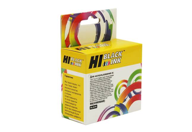 Картридж Hi-Black (HB-C6656AE) для HP PCS 2100/DJ 5550/450/PS7150/7350/7550, №56, Bk — для бизнеса и офиса