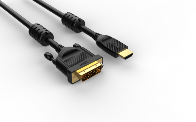 Кабель HDMI AM/DVI(24+1)M, 10м, CU, 1080P@60Hz, 2F, VCOM <CG484GD-10M> VCOM HDMI (m) - DVI-D (m)