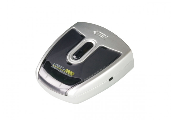Переключатель, электрон., USB, 2> 1Устройства, с 1Шнуром A>B Male, (USB 2.0) ATEN US221A — для бизнеса и офиса