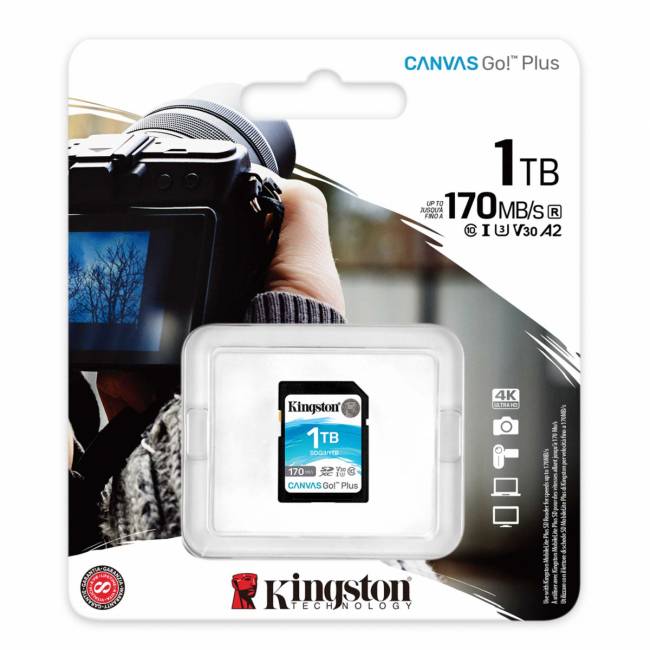Карта памяти Kingston 1TB SDXC Canvas Go Plus 170R C10 UHS-I U3 V30 Kingston Canvas Go Plus SDG3/1TB — для бизнеса и офиса Карта памяти Kingston 1TB SDXC Canvas Go Plus 170R C10 UHS-I U3 V30 Kingston Canvas Go Plus SDG3/1TB — для бизнеса и офиса