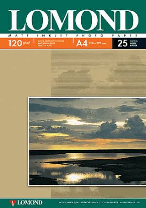 Фотобумага Lomond матовая односторонняя (0102030), A4, 120 г/м2, 25 л.