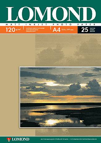 Фотобумага Lomond матовая односторонняя (0102030), A4, 120 г/м2, 25 л. — для бизнеса и офиса