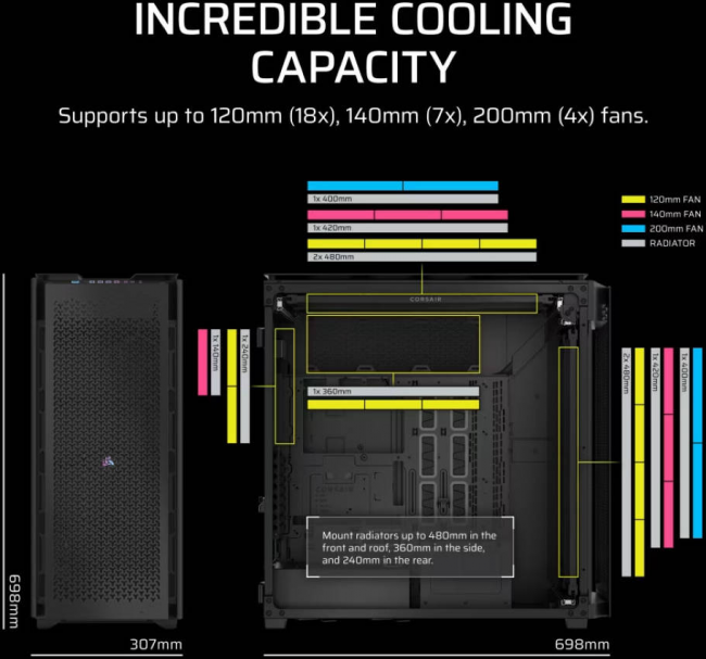Корпус без блока питания Corsair CC-9011273-WW — для бизнеса и офиса