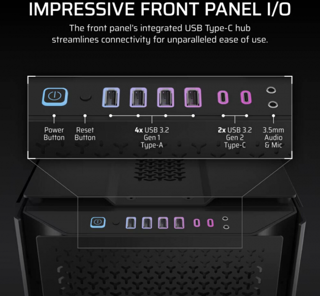 Корпус без блока питания Corsair CC-9011273-WW — для бизнеса и офиса