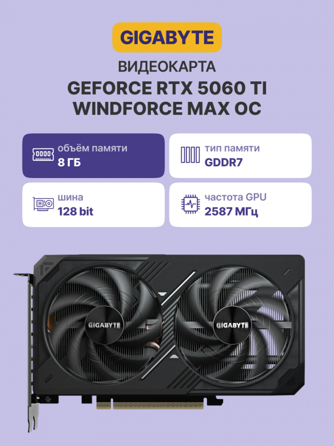 Видеокарта Gigabyte GV-N506TWF2MAX OC-8GD — для бизнеса и офиса Видеокарта Gigabyte GV-N506TWF2MAX OC-8GD — для бизнеса и офиса