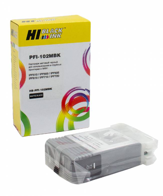 Картридж Hi-Black (HB-PFI-102MBk) для Canon IPF-510/600/710, MBk — для бизнеса и офиса