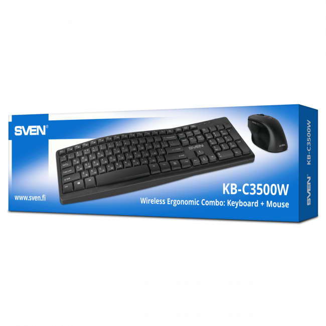 Беспроводной набор клавиатура+мышь SVEN KB-C3500W (2,4 GHz, 106 кл, 800-1600DPI) SVEN KB-C3500W
