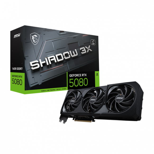 Видеокарта MSI GeForce RTX 5080 16G SHADOW 3X — для бизнеса и офиса