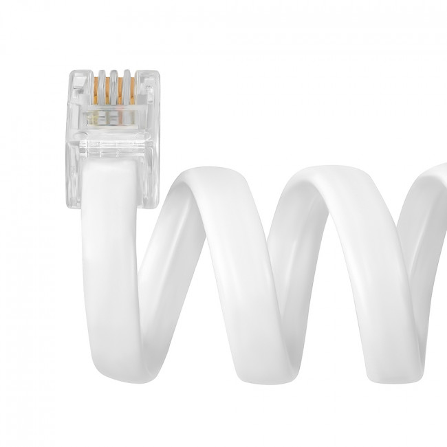 Greenconnect Телефонный шнур витой для трубки  3m, RJ9 4P4C (джек) белый, GCR-TPC4P4C-3.0m Greenconnect RJ9 - RJ9 3м — для бизнеса и офиса