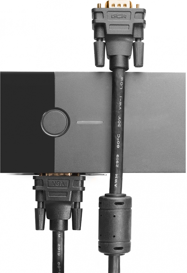 Greenconnect Кабель SVGA 7.0м чёрный, позолоченные контакты, ферритовые кольца, OD8.0mm. 15M / 15M Premium GCR-VM2VM2-7.0m, 28/28 AWG, двойной экран Greenconnect VGA (m) - VGA (m) 7м