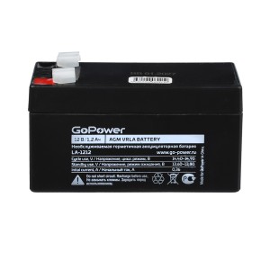 Аккумулятор свинцово-кислотный GoPower LA-1212 12V 1.2Ah (1/20) GoPower LA-1212 (12V / 1.2Ah)
