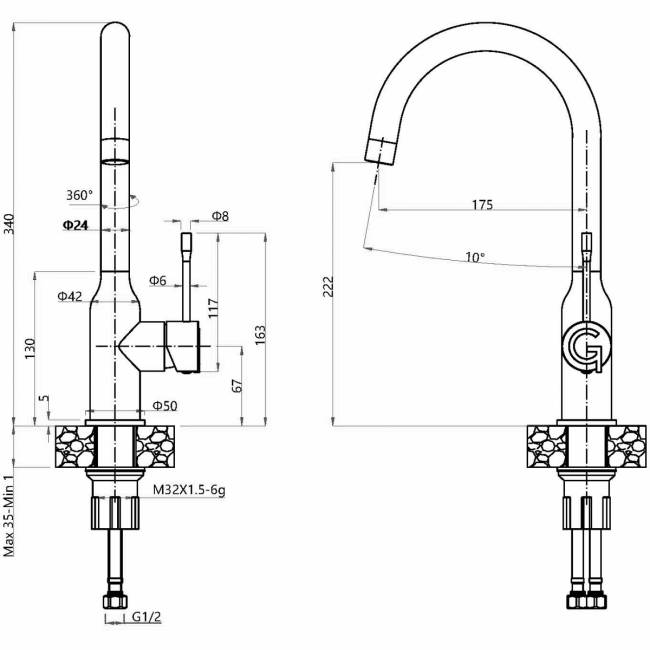 Смеситель RIVELATO Rivelato 1923502 antracite cromo — для бизнеса и офиса Смеситель RIVELATO Rivelato 1923502 antracite cromo — для бизнеса и офиса
