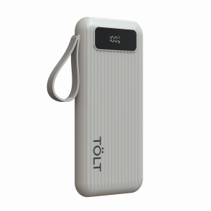 Портативный аккумулятор TOLT Stor SR-LB10D, 10000mAh, 22,5W, fast charging and PD, beige TÖLT SR-LB10D