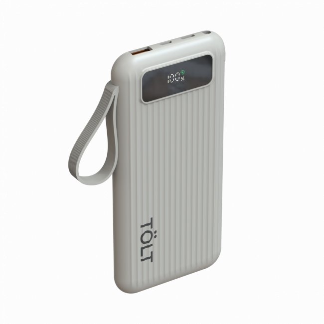 Портативный аккумулятор TOLT Stor SR-LB10D, 10000mAh, 22,5W, fast charging and PD, beige TÖLT SR-LB10D — для бизнеса и офиса