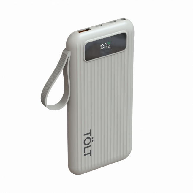 Портативный аккумулятор TOLT Stor SR-LB10D, 10000mAh, 22,5W, fast charging and PD, beige TÖLT SR-LB10D — для бизнеса и офиса Портативный аккумулятор TOLT Stor SR-LB10D, 10000mAh, 22,5W, fast charging and PD, beige TÖLT SR-LB10D — для бизнеса и офиса