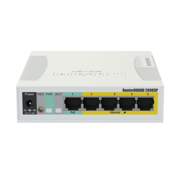 Коммутатор Mikrotik CSS106-1G-4P-1S — для бизнеса и офиса Коммутатор Mikrotik CSS106-1G-4P-1S — для бизнеса и офиса