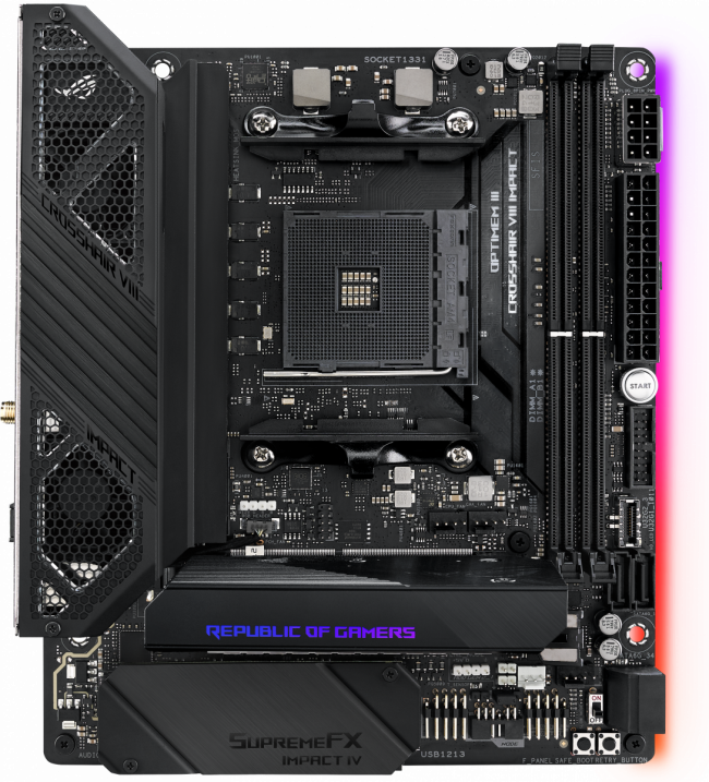 Материнская плата ASUS ROG CROSSHAIR VIII IMPACT — для бизнеса и офиса Материнская плата ASUS ROG CROSSHAIR VIII IMPACT — для бизнеса и офиса