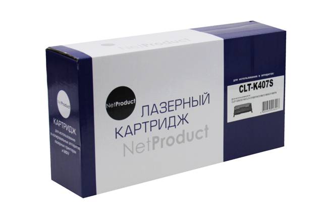 Тонер-картридж NetProduct (N-CLT-K407S) для Samsung CLP-320/320n/325/CLX-3185, Bk, 1,5K — для бизнеса и офиса