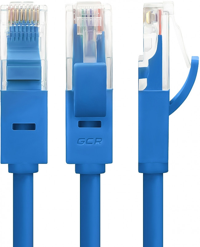 Greenconnect Патч-корд прямой 3.0m, UTP кат.5e, синий, позолоченные контакты, 24 AWG, литой, GCR-LNC01-3.0m, ethernet high speed 1 Гбит/с, RJ45, T568B Greenconnect RJ45(m) - RJ45(m) Cat. 5e U/UTP PVC 3м синий — для бизнеса и офиса