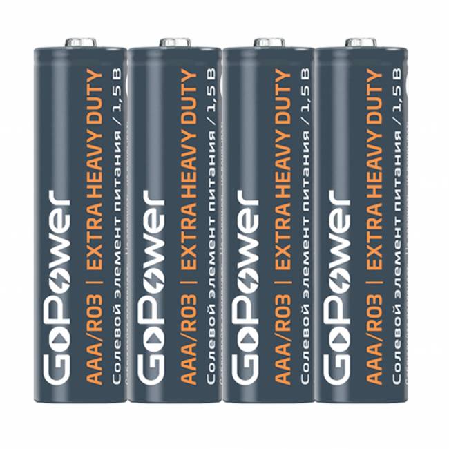 Э\п GoPower AAA R03 Shrink 4 1.5V — для бизнеса и офиса Э\п GoPower AAA R03 Shrink 4 1.5V — для бизнеса и офиса