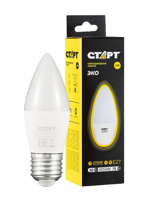 Лампа светодиодная СТАРТ свеча E27 10W 3000К Лампа светодиодная СТАРТ свеча E27 10W 3000К