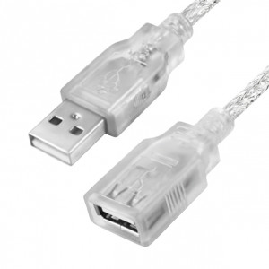GCR Удлинитель PROF 5.0m USB 2.0, AM/AF, прозрачный, литой, ферритовые кольца, 28/26 AWG, экран, армированный, морозостойкий, GCR-51128 Greenconnect GCR-51128