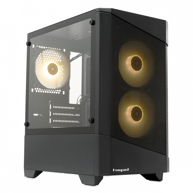 Корпус без блока питания HSPD M330-TGBK-ARGB — для бизнеса и офиса