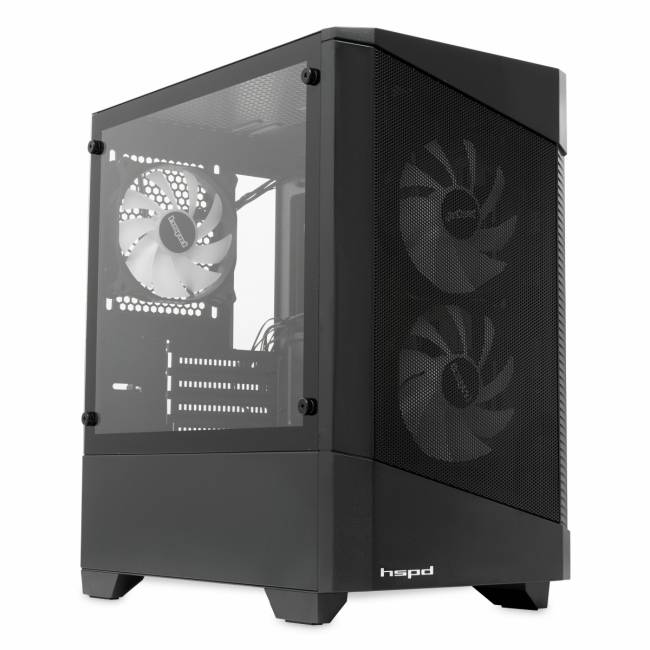 Корпус без блока питания HSPD M330-TGBK-ARGB — для бизнеса и офиса