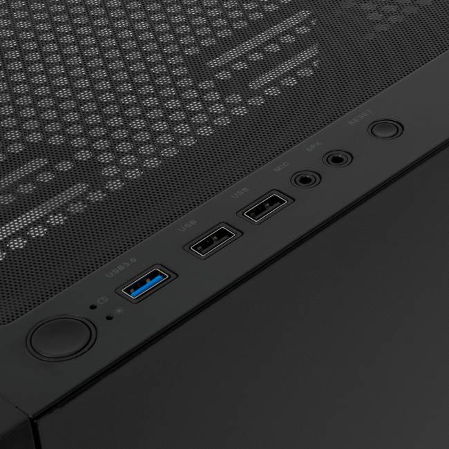 Корпус без блока питания HSPD M330-TGBK-ARGB — для бизнеса и офиса