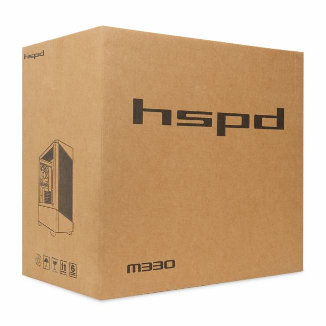 Корпус без блока питания HSPD M330-TGBK-ARGB — для бизнеса и офиса