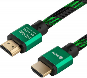 Greenconnect Кабель 2.0m HDMI версия 2.0, HDR 4:2:2, Ultra HD, 4K 60 fps 60Hz/5K*30Hz, 3D, AUDIO, 18.0 Гбит/с, 28/28 AWG, OD7.3mm, тройной экран, BICOLOR нейлон, AL корпус зеленый, GCR-51486 Greenconnect HDMI (m) - HDMI (m) 2м