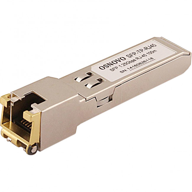 Трансивер OSNOVO SFP-TP-RJ45(1G)-I — для бизнеса и офиса Трансивер OSNOVO SFP-TP-RJ45(1G)-I — для бизнеса и офиса
